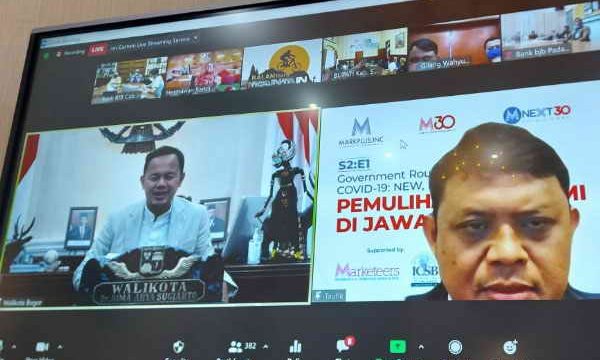 Wali kota Bogor Bima Arya saat menjadi pembicara dalam diskusi virtual, Kamis (22/10/2020).