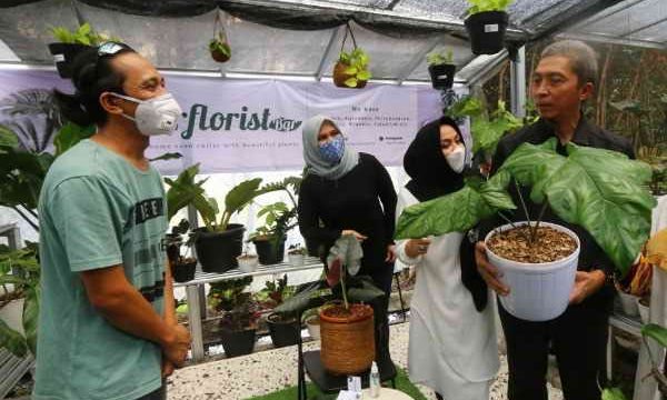 Wakil Walikaota Bogor Dedie A Rachim meninjau kios sister floristbogor