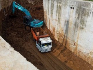 Penanganan longsor di underpass Batutulis Kota Bogor. Foto: istimewa
