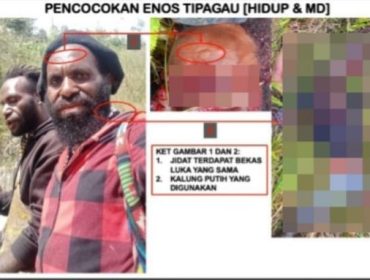 Tokoh OPM Enos Tipagau yang berhasil dilumpuhkan TNI. Foto: Puspen TNI