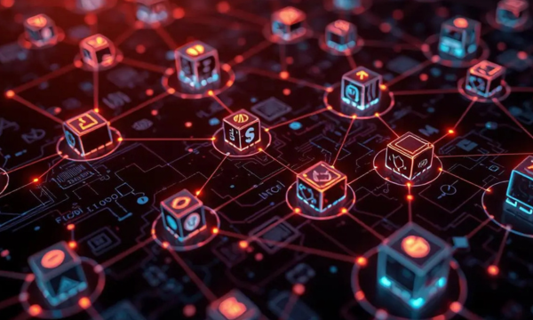 Ilustrasi Blockchain. (Foto by AI)
