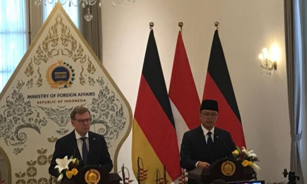 Menteri Luar Negeri Sugiono lakukan pertemuan dengan Menlu Jerman Johann Wadephul. Foto: Metrotvnews.com