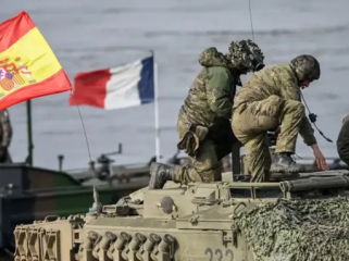 Pasukan Eropa, yang terlihat berpartisipasi dalam latihan NATO pada bulan Maret 2024, hanya dapat dikerahkan di Ukraina setelah gencatan senjata disepakati. (Foto: AFP via Getty Images)