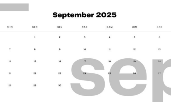 KALENDER SEPTEMBER 2025. Foto: Canva