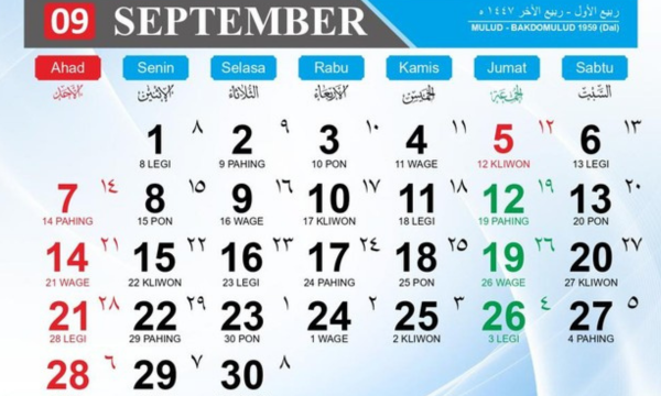 Kalender Foto: Dok. Bimas Islam Kemenag RI
