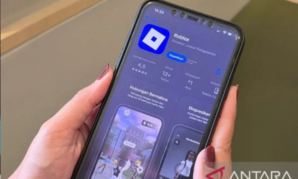 Tampilan logo platform gim Roblox. Foto: (ANTARA/Astrid Faidlatul Habibah)