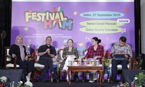 International NGO Forum on Indonesian Development (INFID) bersama koalisi masyarakat sipil menyelenggarakan Festival Hak Asasi Manusia (Festival HAM) 2025 di Taman Ismail Marzuki (TIM), Jakarta, Sabtu, (27/9/2025) (foto: Achmad Sholeh)