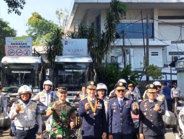 Wali Kota Bogor Dedie Rachim jadi inspektur upcara di Hari perhubungan nasional. (Foto:  Saefulloh)