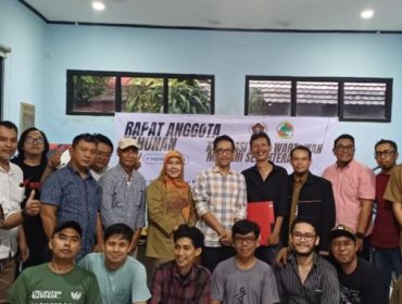 Ketua Koperasi Pwi Kota Bogor Diki Sudrajat optimis Koperasi jadi pilar ekonomi wartawan. (Foto: Saefulloh)