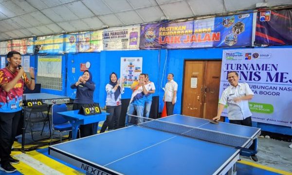 Dalam rangka Habhubnas, DIshub KOta Bogor gelar turnamen tenis meja. (Foto: Saefulloh)