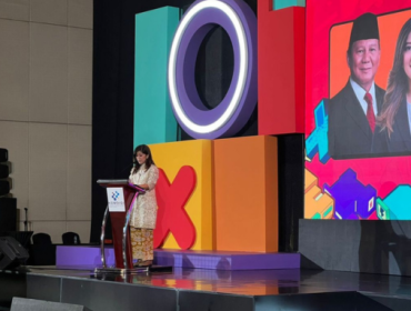 Menteri Komdigi Meutya Hafid membuka ajang Indonesia Game Developer Exchange Conference Day, Sabtu (11/10/2025). Acara ini digelar selama tiga hari sejak 9 Oktober. Acara puncak IGDX 2025 dimulai hari ini.(Foto: KOMPAS.com/Yudha Pratomo)