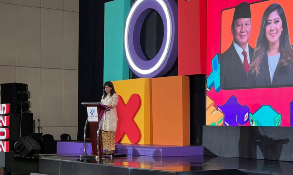 Menteri Komdigi Meutya Hafid membuka ajang Indonesia Game Developer Exchange Conference Day, Sabtu (11/10/2025). Acara ini digelar selama tiga hari sejak 9 Oktober. Acara puncak IGDX 2025 dimulai hari ini.(Foto: KOMPAS.com/Yudha Pratomo)