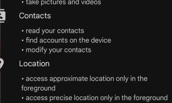 Akses yang diminta aplikasi Gojek. Apakah harus waspada? (Foto: via X)