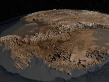 Data Bedmap2 memperlihatkan topografi Antartika jika tidak tertutup es. (Foto: NASA)