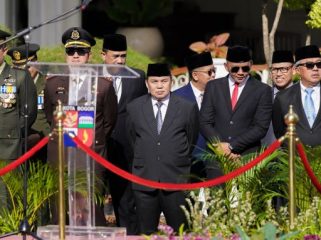 Ketua DPRD Kota Bogor Adityawarman menghadiri upacara Hari pahlawan. (foto: hmp)