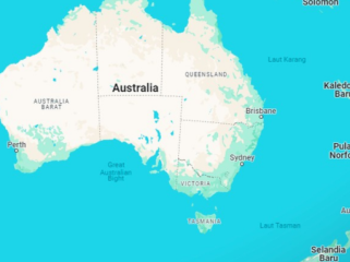 Foto: Benua Australia. (Tangkapan layar Google Maps)