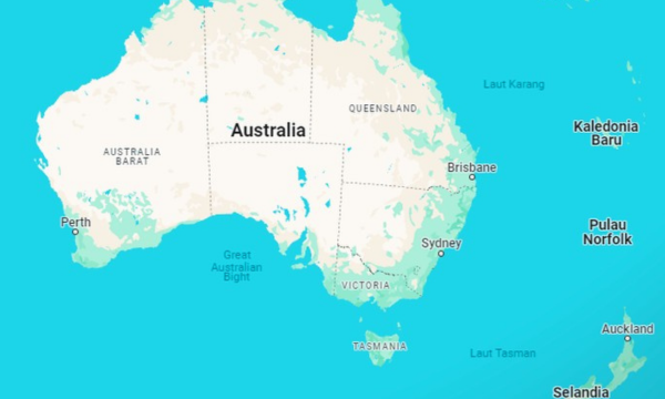 Foto: Benua Australia. (Tangkapan layar Google Maps)
