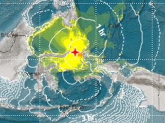 Wilayah terdampak tsunami akibat gempa M 7.6 di Bitung, Sulawesi Utara. (Foto: Laman resmi BMKG)