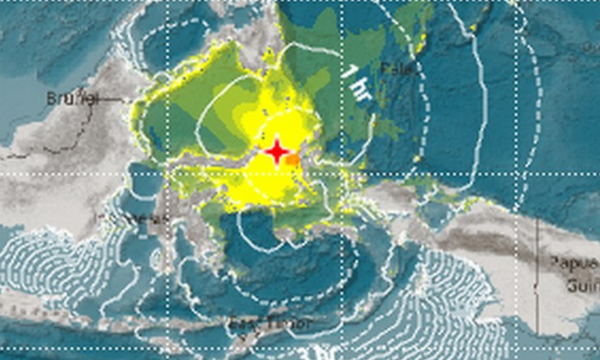 Wilayah terdampak tsunami akibat gempa M 7.6 di Bitung, Sulawesi Utara. (Foto: Laman resmi BMKG)