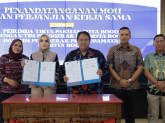 Mou TP PKK dan Perumda Tirta Pakuan Kota Bogor. (foto: kominfo kota bogor)