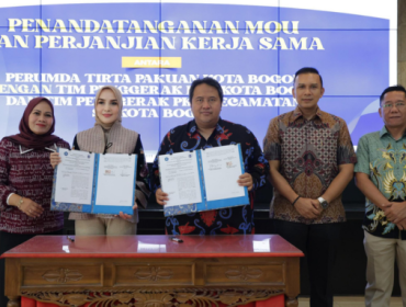 Mou TP PKK dan Perumda Tirta Pakuan Kota Bogor. (foto: kominfo kota bogor)