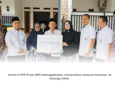 Komisi IX DPR RI dan BPJS Ketenagakerjaan, bertakziah ya ke keluarga Adelia. (foto: ist)