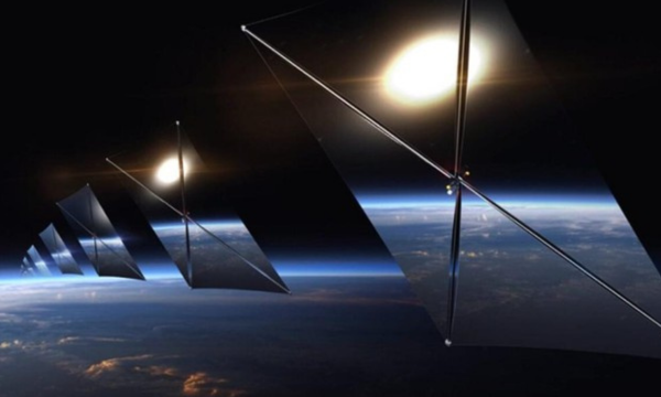 Ilustrasi konstelasi cermin luar angkasa (Foto: Reflect Orbital)