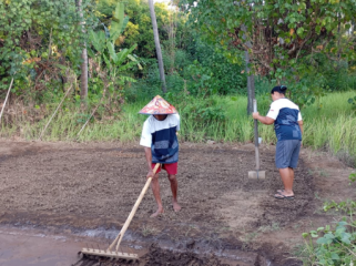 Petani garam di Desa Sejahtera Astra Desa Les mempertahankan metode produksi garam tradisional yang telah diwariskan secara turun-temurun. (foto: astra)