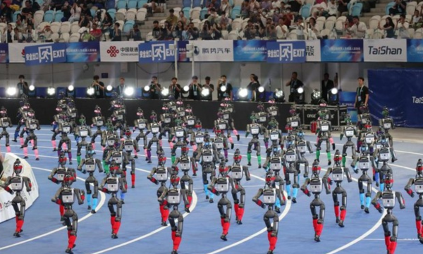 2.056 Robot Humanoid Bertanding di Beijing (Foto: ANTARA FOTO/Desca Lidya Natalia)