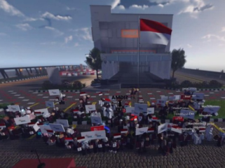 Rayakan HUT RI ke-81, Mahasiswa Binus Gelar Upacara Bendera  Virtual di Roblox (Foto: Dok. Binus)