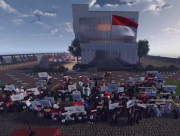 Rayakan HUT RI ke-81, Mahasiswa Binus Gelar Upacara Bendera  Virtual di Roblox (Foto: Dok. Binus)