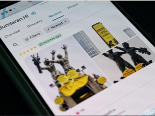 Foto Aksi Greenpeace Ramai Muncul di Review Google Maps 
Bundaran HI. (Foto: Adi FR/detikINET)
