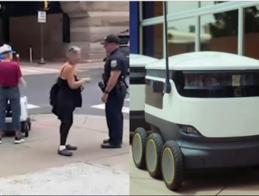Seorang perempuan di Philadelphia ditangkap setelah berulang kali 
berdiri di depan robot pengantar barang milik Uber. (Foto: 
YouTube/Action News/Pexels)