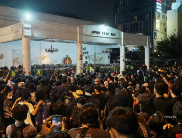 demo 2 tahun prabowo gibran di jogjakarta. (foto: ollive)