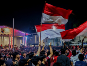 nobar timnas di balaikota. (foto: kominfo)